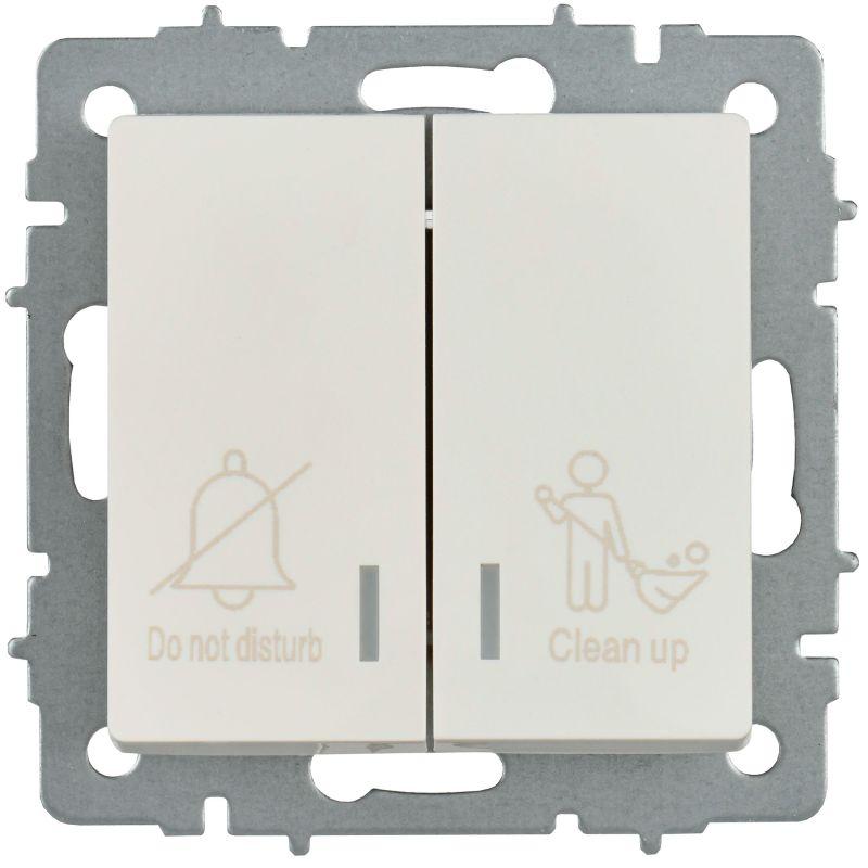  Выключатель 2-кл. BRITE 10А ВС10-2-9-БрЖ для отелей с индик. механизм жемчуж. IEK BR-V20-2-10-K36 фото в каталоге от BTSprom.by