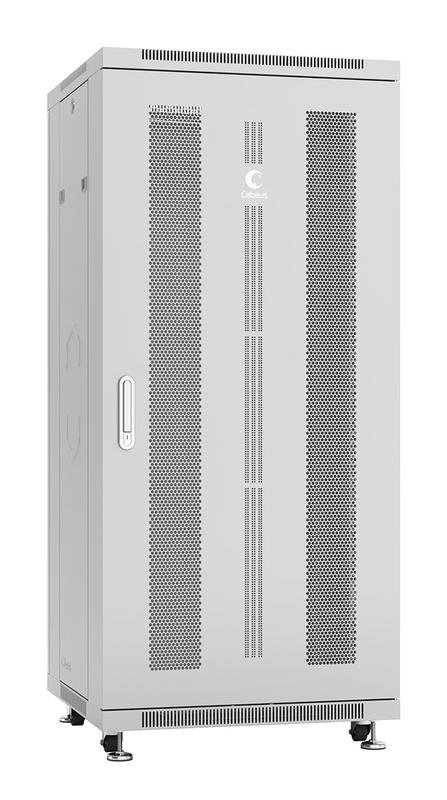 шкаф монтажный телекоммуникационный напольн. nd-05c-27u60/80 19дюйм 27u 600х800х1388мм для распределит. и серверн. оборудования; передн. и задн. перфорир. двери ручка с замком ral 7035 сер. cabeus 7224c от BTSprom.by
