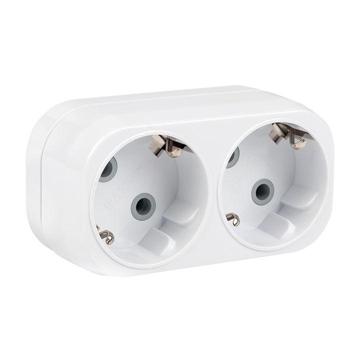 разветвитель 2-м с заземл. 16а ip20 250в плоск. proxima ekf arp16-2 от BTSprom.by