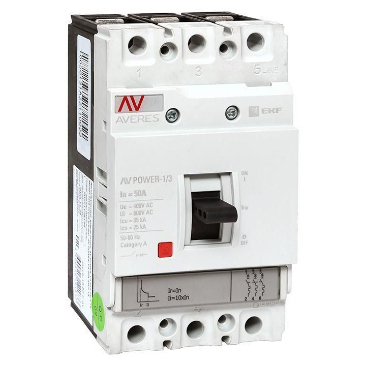 выключатель автоматический 3п 50а 35ка av power-1/3 tr averes ekf mccb-13-50-tr-av от BTSprom.by