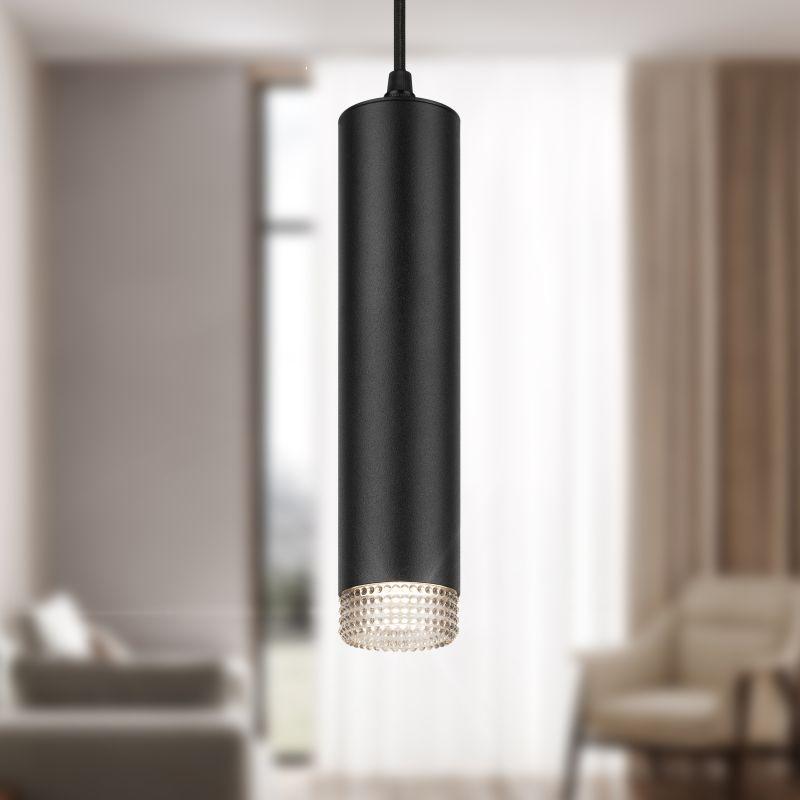 светильник подвесной (подвес) pl18 bk/gr mr16 gu10 потолочный цилиндр черн. сер. эра б0058484 от BTSprom.by