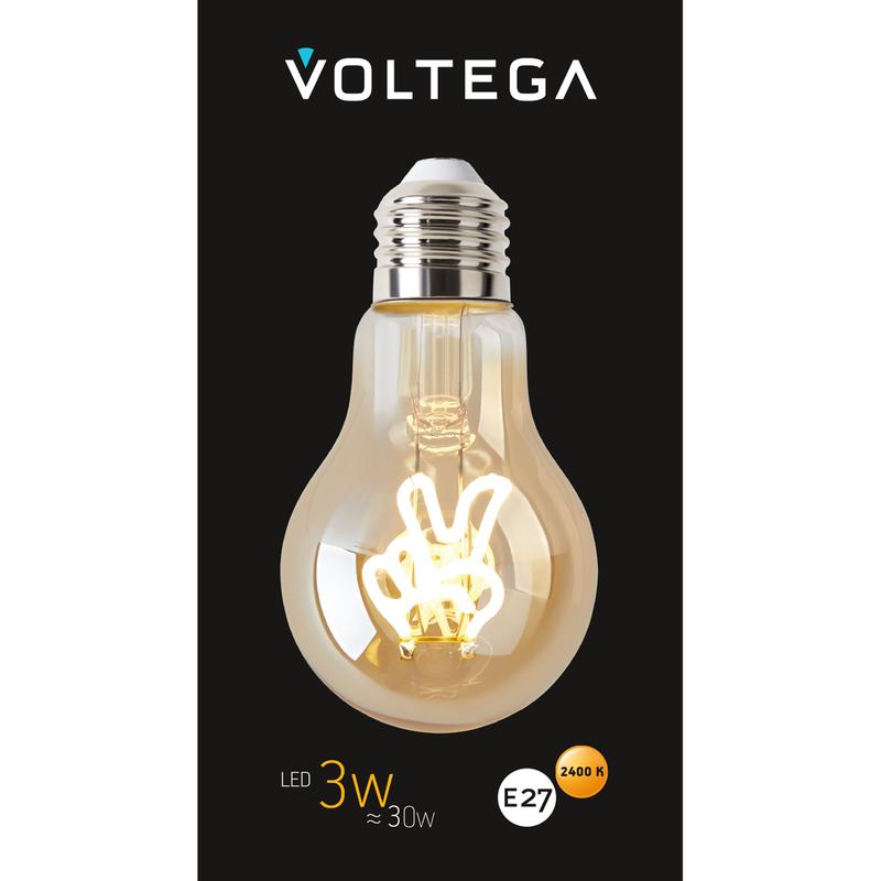 Лампа светодиодная филаментная Loft 271 A60 3Вт 2400К E27 Voltega 8584 фото в каталоге от BTSprom.by