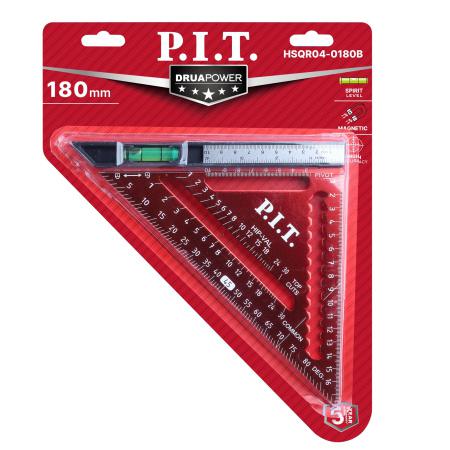 угольник свенсона метрический плотницкий с пузырьковым уровнем hsqr04-0180b (180мм магнит) p.i.t. hsqr04-0180b от BTSprom.by