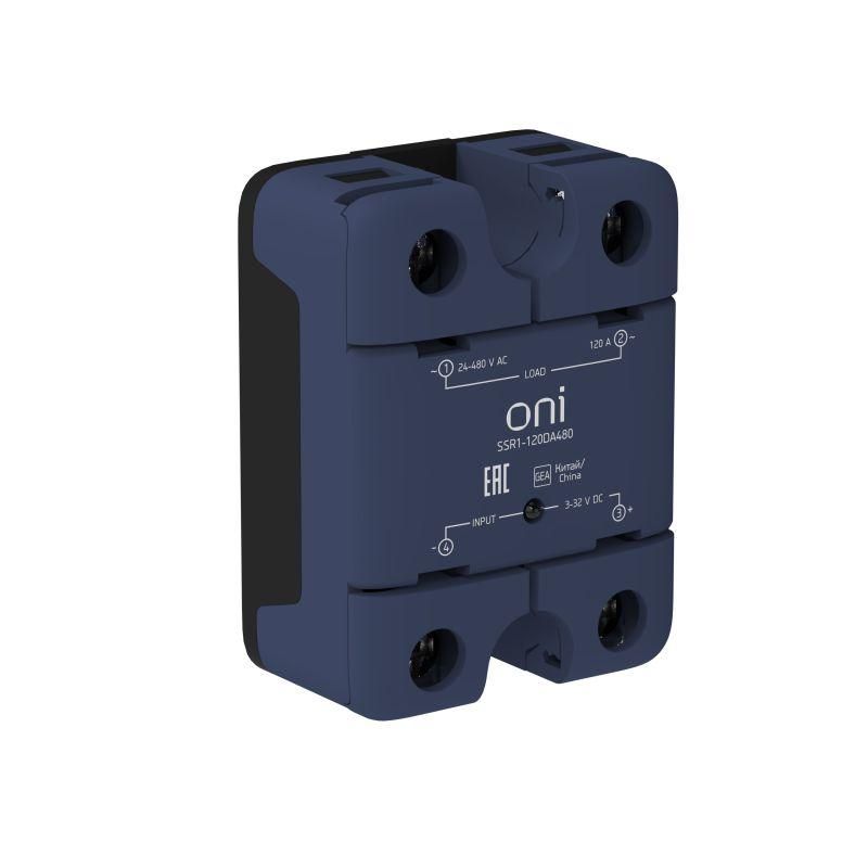 реле твердотельное ssr1 120а 3-32в dc 24-480в ac oni ssr1-120da480 от BTSprom.by