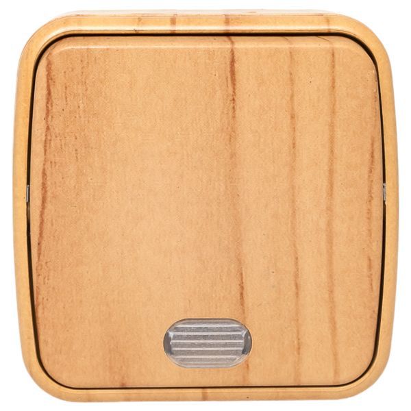  Выключатель 1-кл. 2п ОП Минск 10А IP20 с индикатором светл. дерево EKF EGV10-121-30 фото в каталоге от BTSprom.by