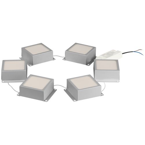 светильник светодиодный spo-646-3-5k-s6 36вт 5000к 3420лм 89х89мм грильято 100х100 домино 6 кубиков драйвер металлик (уп.6шт) эра б0063043 от BTSprom.by