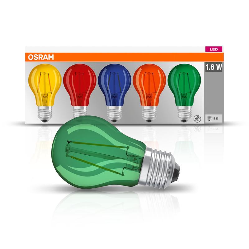 лампа светодиодная филаментная leds cla decor box 2.5вт 1000-9000к бел. e27 от 10 до 235лм a угол пучка 300град. 220-240в (замена от 4 до 23вт) цветн. стекло (уп.5шт) osram 4058075058460 от BTSprom.by