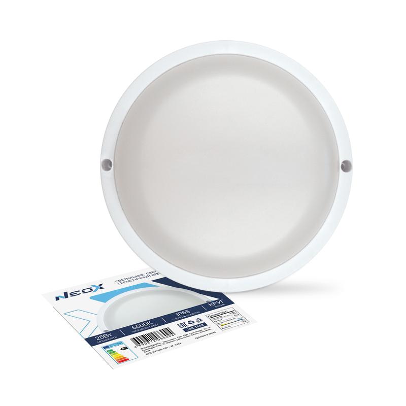 светильник светодиодный герметичный спп 2565-круг 25вт 6500к 2250лм ip65 175мм neox 4690612066004 от BTSprom.by