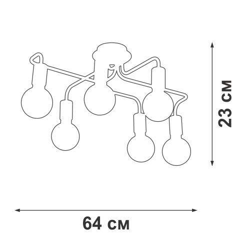  Люстра 6хE27 макс. 60Вт Vitaluce V4560-1/6PL фото в каталоге от BTSprom.by