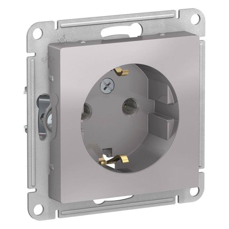 розетка 1-м сп atlasdesign 16а ip20 с заземл. механизм алюм. se atn000343 от BTSprom.by