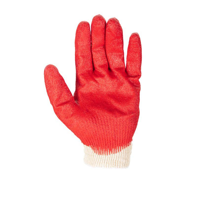  Перчатки х/б с одинарным латексным покрытием 10 класс вязки 5 нитей 36г красн. 09-0220 фото в каталоге от BTSprom.by