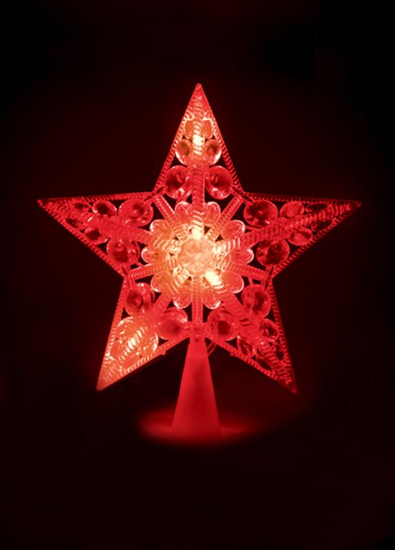 светильник светодиодный "звезда" 16.5см 10led наконечник на елку космос koc_star_red от BTSprom.by