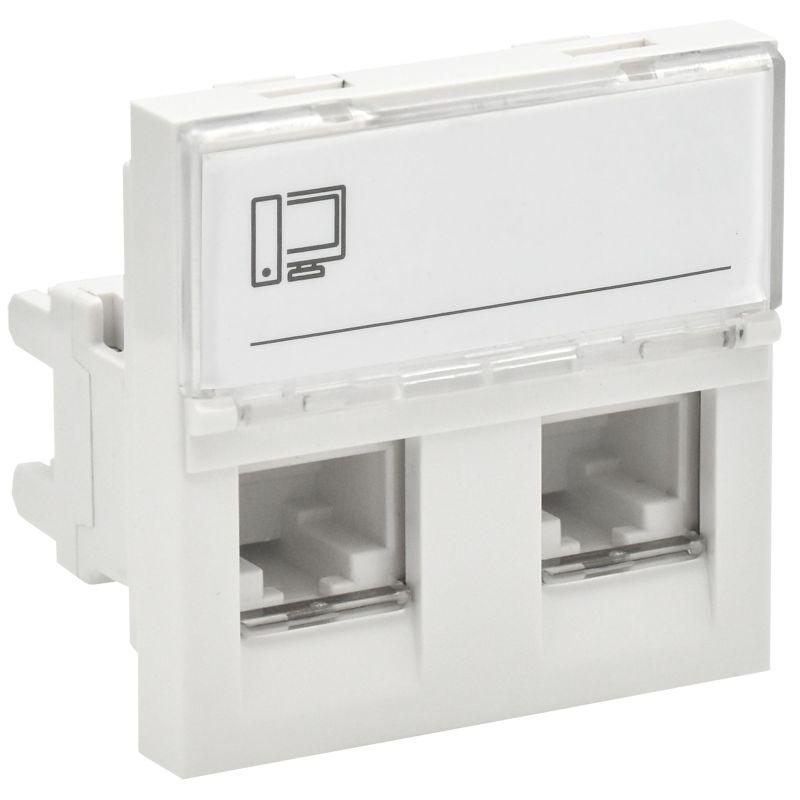 розетка компьютерная 2мод. 2вх. primer rj45 кат.6 рки-22-00-п-6 бел. iek pr-kk40d-ri-0-2-2c06u-k01 от BTSprom.by