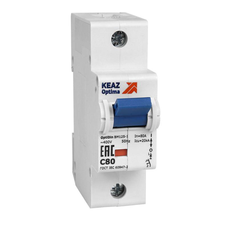 выключатель автоматический модульный 1п d 100а 15ка optidin bm125-1d100-14ln-ухл3 кэаз 138596 от BTSprom.by
