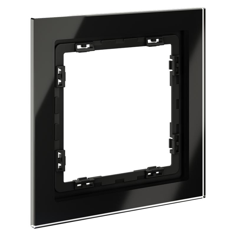  Рамка 1-м S70 стеклян. черн. Voltum VLS110108 фото в каталоге от BTSprom.by