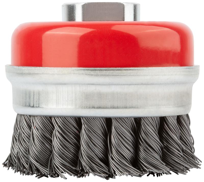  Корщетка-чашка гайка М14 стальная витая проволока с бандажом профи 65мм FIT 39506 фото в каталоге от BTSprom.by