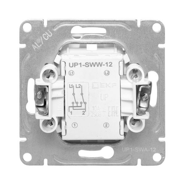  Выключатель перекрестный 1-кл. СП Эпика механизм алюм. EKF UP1-SWA-12 фото в каталоге от BTSprom.by