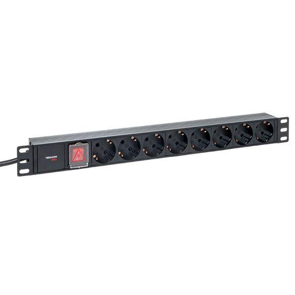 блок pdu teracom pro 19дюйм 1u 16а/250в 8 роз. schuko с выключат. шнур 2м 3х1.5кв.мм вилка schuko корпус пластик черн. ekf trp-hpd-lsp-16a-8sh-2msh от BTSprom.by