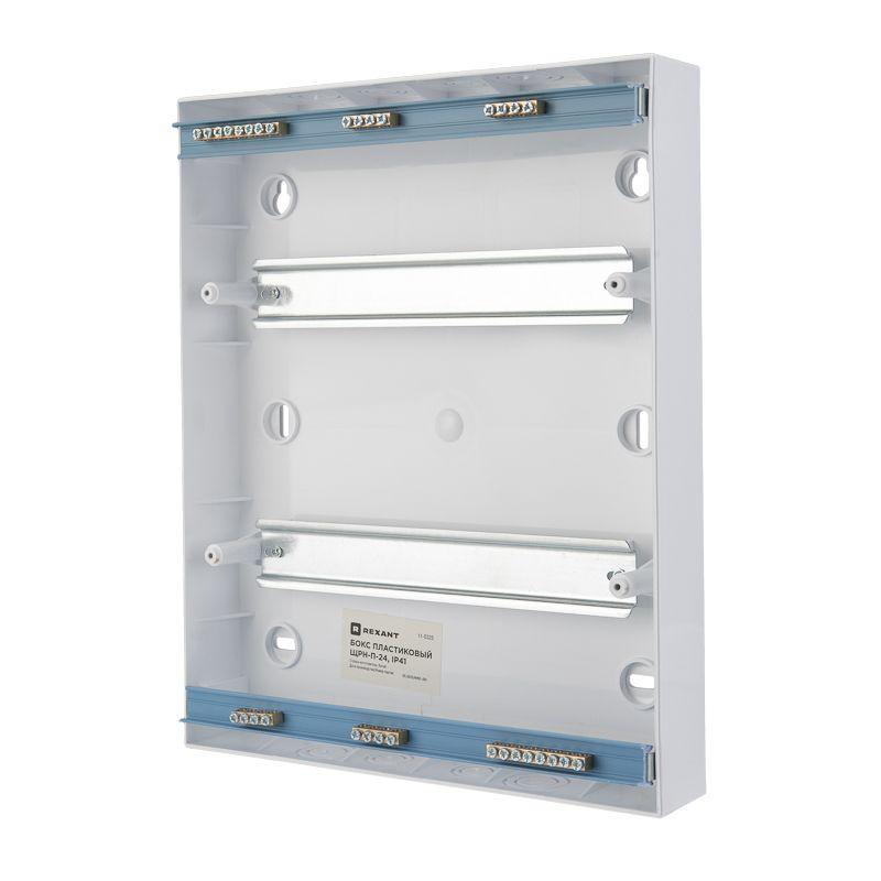  Бокс ЩРН-П-24 IP41 пластик. бел. (бел. дверца) Rexant 11-0325 фото в каталоге от BTSprom.by