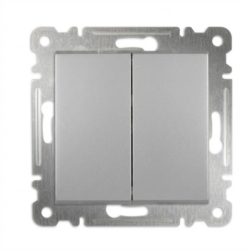 выключатель 2-кл. сп karea 10а ip20 механизм серебр. makel 57065003 от BTSprom.by