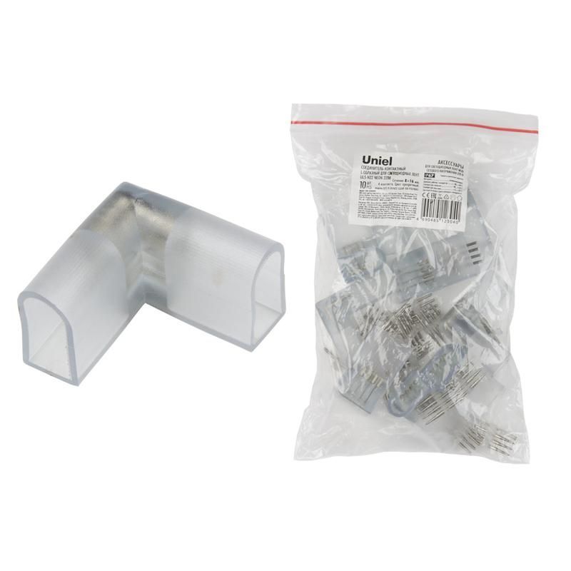 соединитель l-образный utc-k-24/n22 clear 010 polybag для светод. лент uls-n22 rgb neon 220в 4 контакта. (уп.10шт) uniel ul-00005795 от BTSprom.by