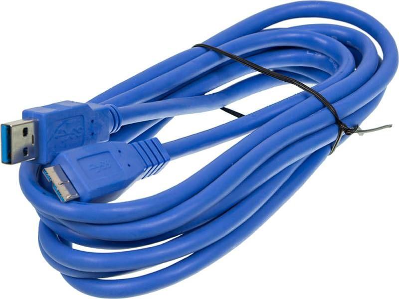 кабель micro usb 3.0 b (m) usb a(m) 3м син. (блист.) ningbo 841910 от BTSprom.by