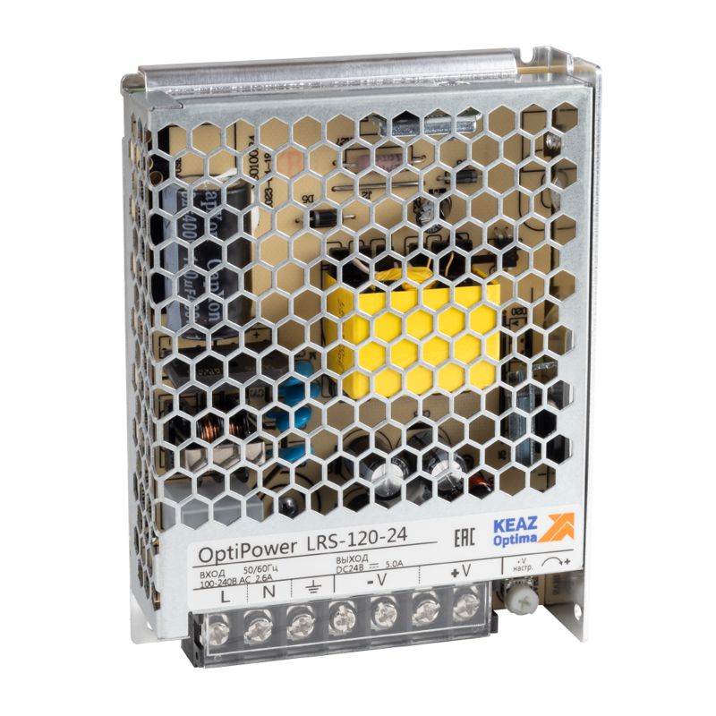  Блок питания панельный OptiPower LRS 120-24 5A КЭАЗ 328881 фото в каталоге от BTSprom.by