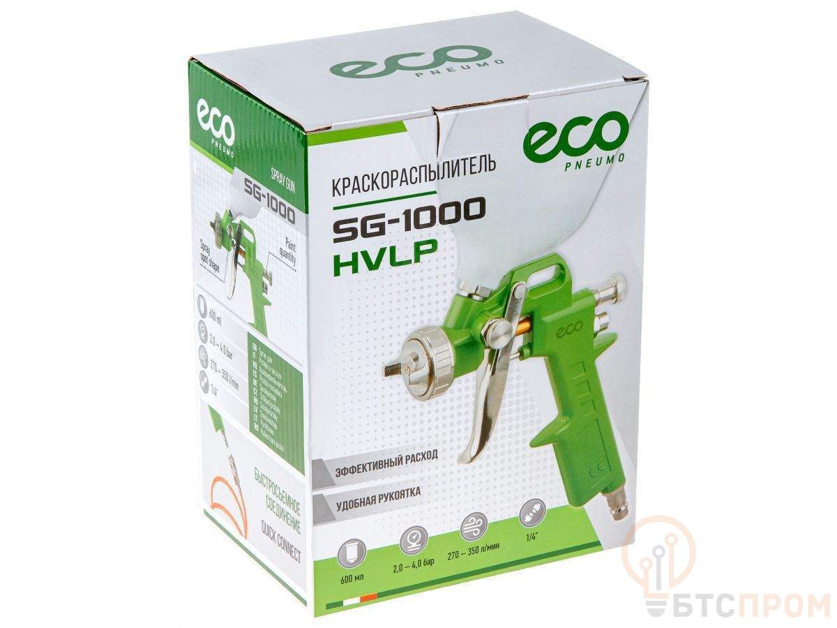  Краскораспылитель ECO SG-1000 (HVLP, сопло ф 2.5 мм, верх. бак 600 мл) фото в каталоге от BTSprom.by