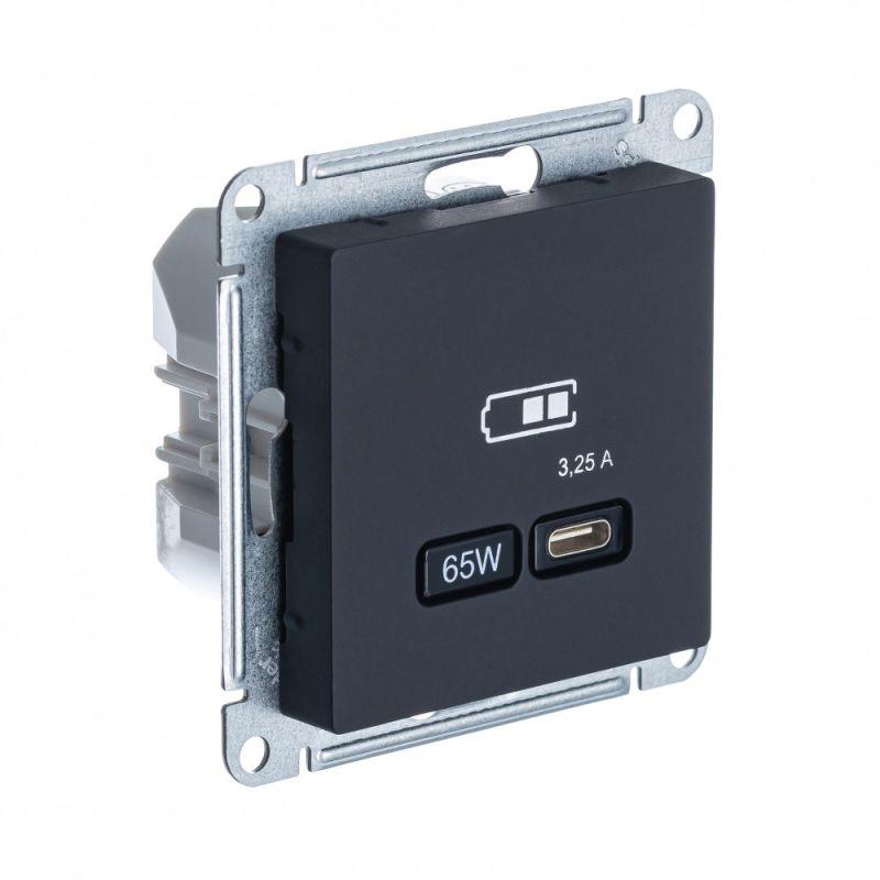 розетка usb atlasdesign тип c 65вт qc pd высокоскор. зу механизм карбон se atn001027 от BTSprom.by