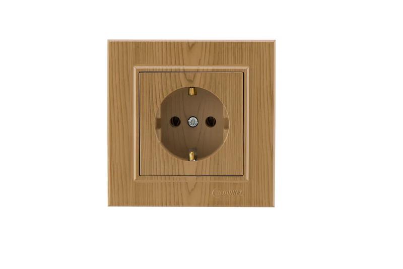 розетка 1-м сп karea 16а ip20 с/з дуб makel 56101028 от BTSprom.by