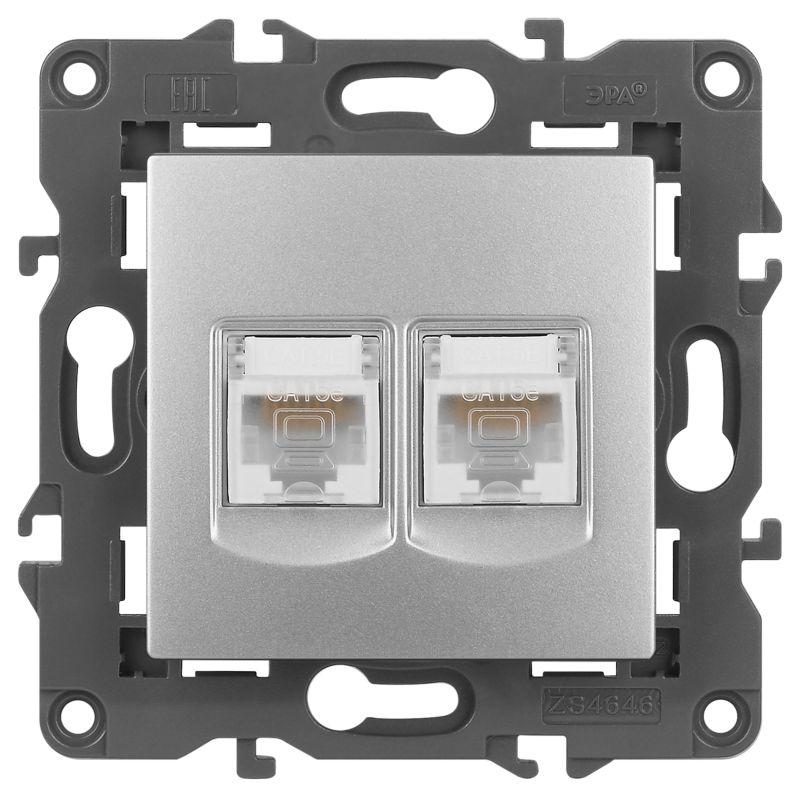 розетка компьютерная 2-м elegance 14-3108-03 rj45 ip20 механизм алюм. эра б0034310 от BTSprom.by