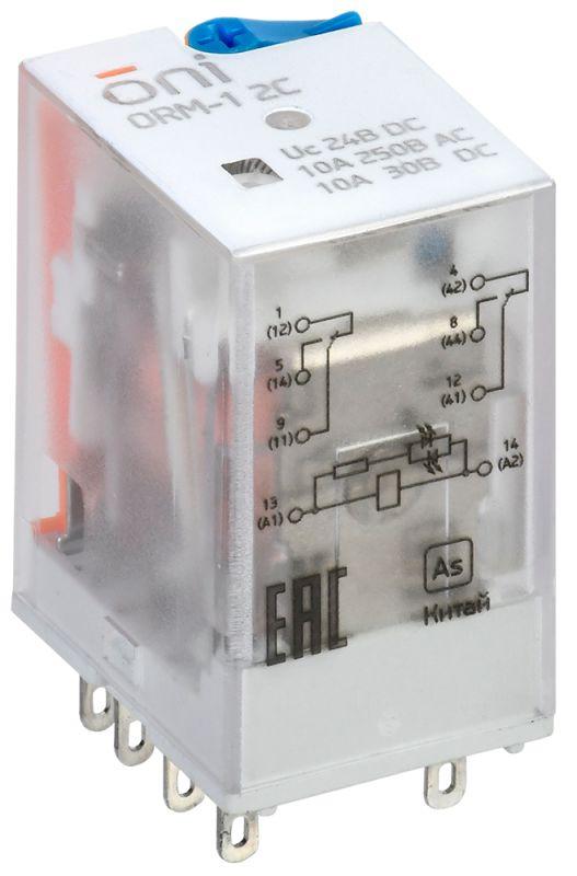 реле интерфейсное orm-1 2c 24в dc с led и тест. кнопкой oni orm-1-2c-dc24v-l-b от BTSprom.by