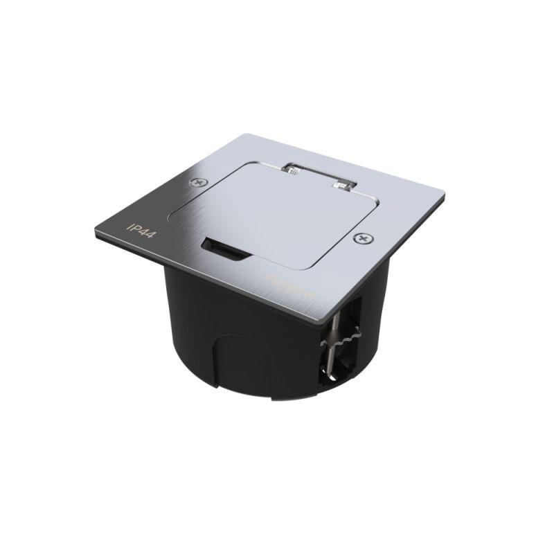 лючок multidesk mdk20 на 2мод. ip44 с монтажной коробкой для стены фальшпола стола серебр. se mdk20102sa от BTSprom.by