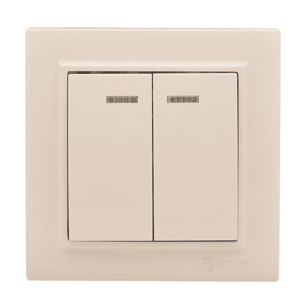 выключатель 2-кл. сп минск 10а ip20 с индикатором беж. ekf erv10-123-20 от BTSprom.by