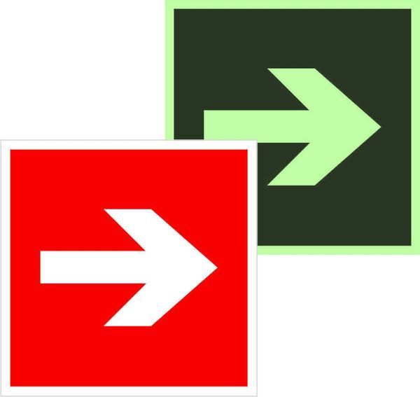 знак f 01-01 "направляющая стрелка" 200х200мм пленка самоклеящаяся с покрытием фотолюминесцентным ekf an-f-01-01-f от BTSprom.by