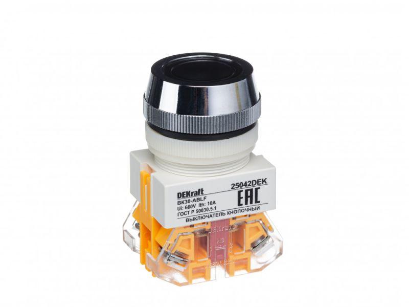 выключатель кнопочный ablf вк-30 d30мм 220в черн. dekraft 25042dek от BTSprom.by