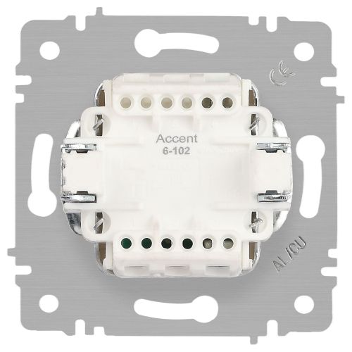  Выключатель 1-кл. СП Accent 6-102-06 10А IP20 250В с подсветкой AL/CU перламутр. Intro Б0063467 фото в каталоге от BTSprom.by