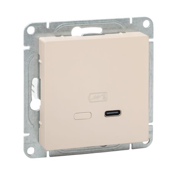 розетка сп эпика usb-с быстрая механизм крем. ekf up1-soi-usbcf от BTSprom.by