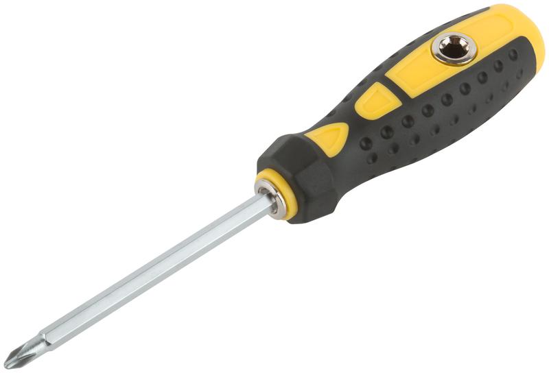  Отвертка с переставным жалом профи прямая и Т-обр. CrV сталь прорезин. ручка 6х130мм РН2/SL6 FIT 56230 фото в каталоге от BTSprom.by