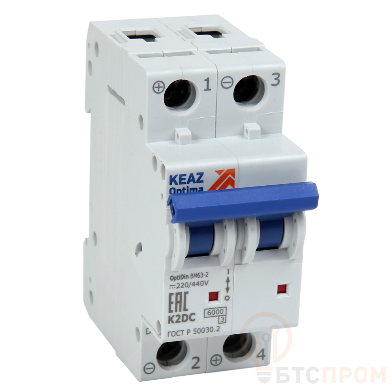 Выключатель автоматический модульный 2п K 2А 6кА OptiDin BM63-2K2-DC-ОМ4-РЕГ DC КЭАЗ 235762 фото в каталоге от BTSprom.by  Выключатель автоматический модульный 2п K 2А 6кА OptiDin BM63-2K2-DC-ОМ4-РЕГ DC КЭАЗ 235762 фото в каталоге от BTSprom.by