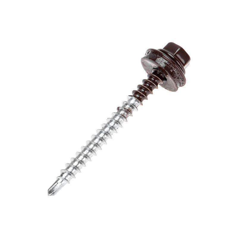 саморез кровельный 4.8х50мм окрашенный ral 8017 короб (уп.150шт) kranz 1202-4850-3 от BTSprom.by