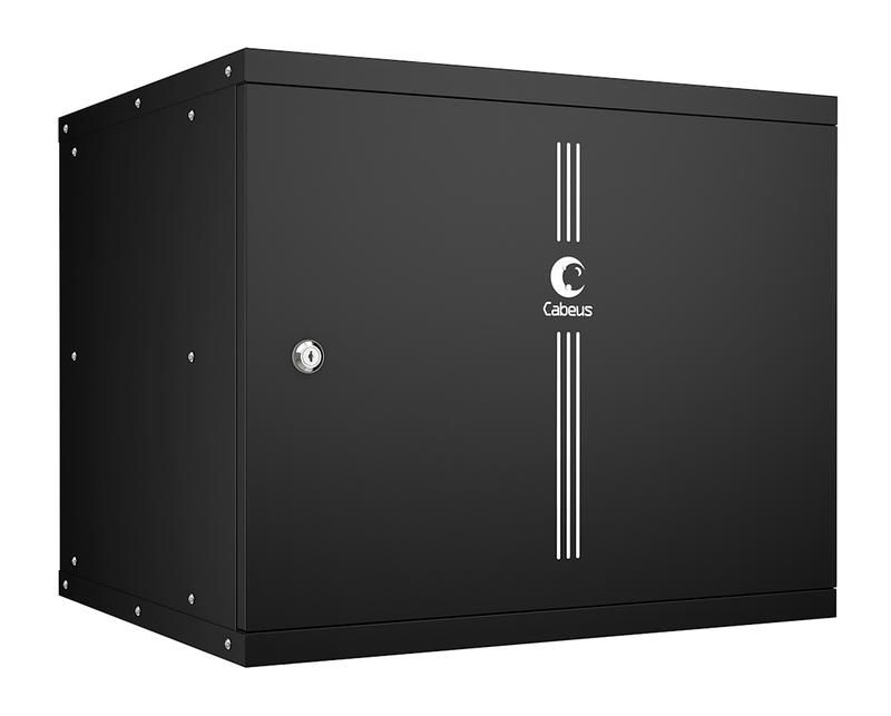 шкаф телекоммуникационный настенный wsc-05d-9u55/45m-bk 19дюйм 9u light черн. cabeus 10178c от BTSprom.by