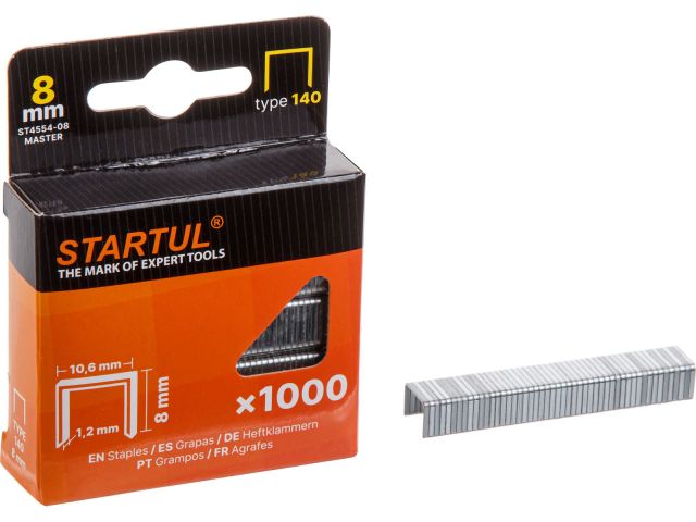 скобы   8мм тип 140 (1000шт) startul master (st4554-08) st4554-08 от BTSprom.by