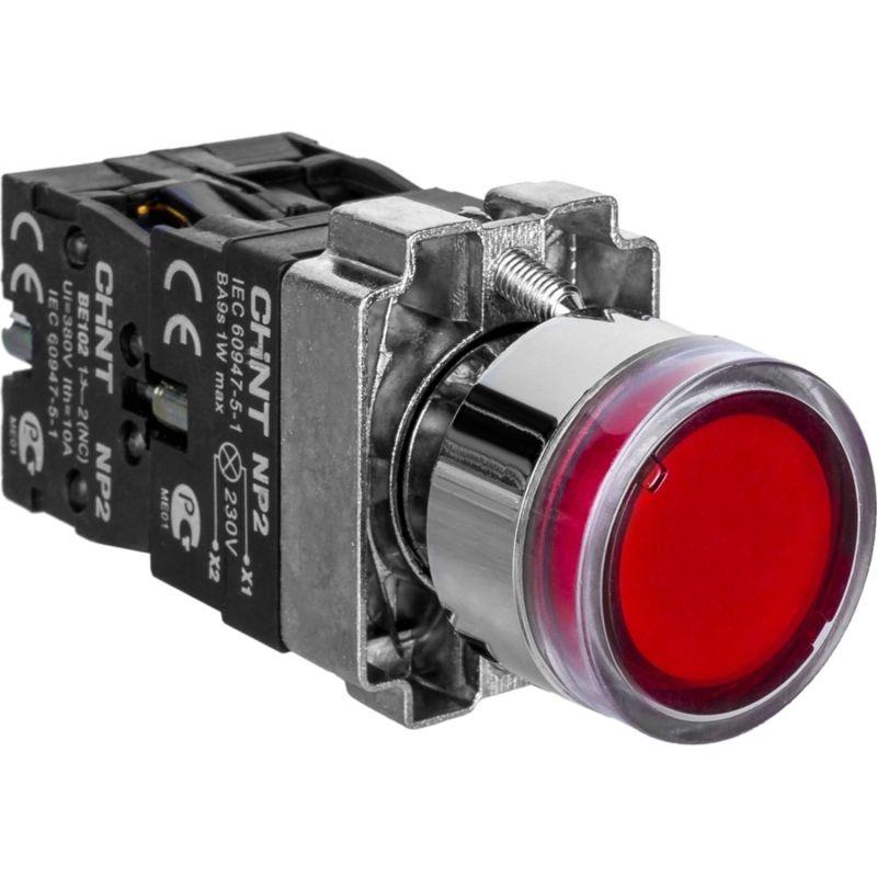 кнопка управления np2-bw3465 1но+1нз красн. ac/dc 230в(led) ip40 chint 574267 от BTSprom.by