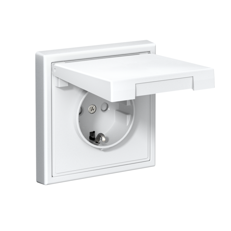  Розетка ArtGallery 16А IP20 с заземл. со шторками с крышкой быстрозажим. клем. механизм бел. SE GAL000146S фото в каталоге от BTSprom.by