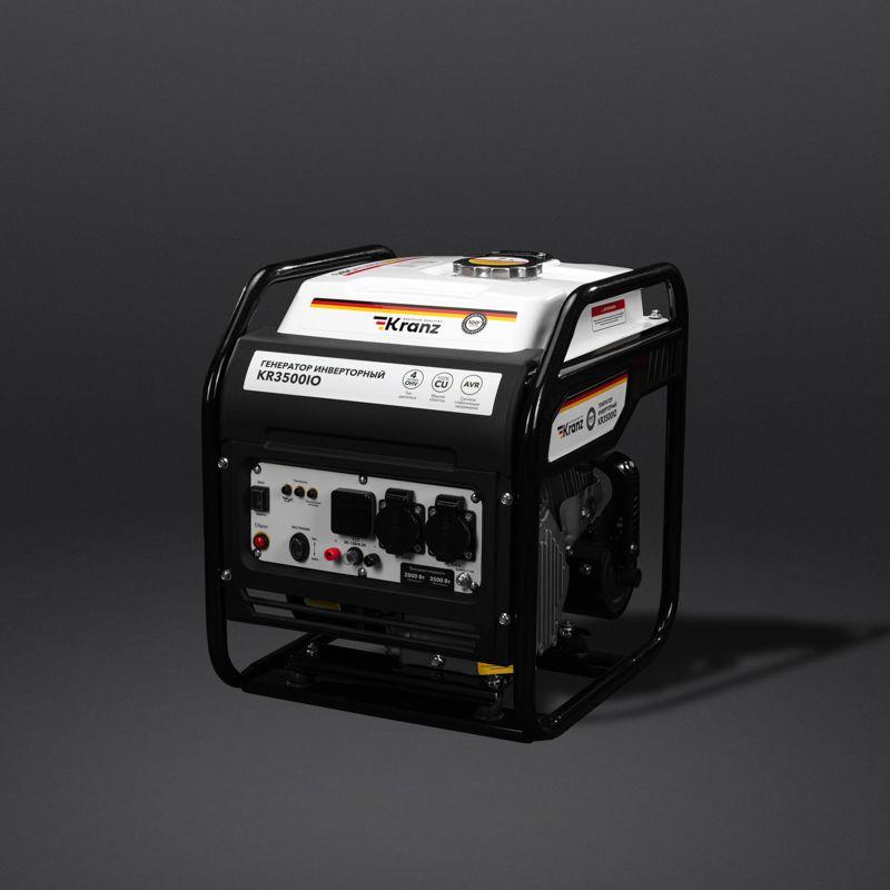  Генератор инверторный KR3500IO 3.5кВт 230В 7л открытый корпус ручной старт KRANZ KR-16-1143 фото в каталоге от BTSprom.by