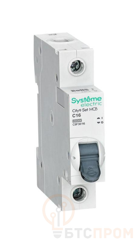 Выключатель автоматический 1п C 16А 6кА 230В City9 Set SE C9F36116 фото в каталоге от BTSprom.by  Выключатель автоматический 1п C 16А 6кА 230В City9 Set SE C9F36116 фото в каталоге от BTSprom.by