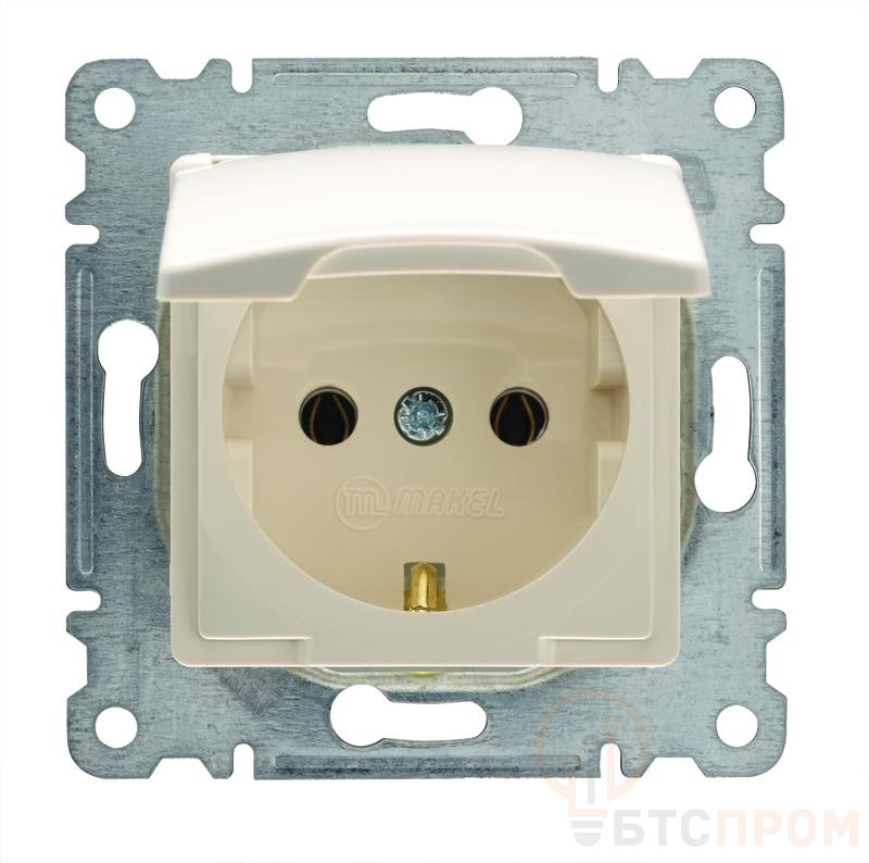 Розетка СП Lillium 10А с заземл. с крышкой с панелью механизм крем. Makel 30010029 фото в каталоге от BTSprom.by  Розетка СП Lillium 10А с заземл. с крышкой с панелью механизм крем. Makel 30010029 фото в каталоге от BTSprom.by