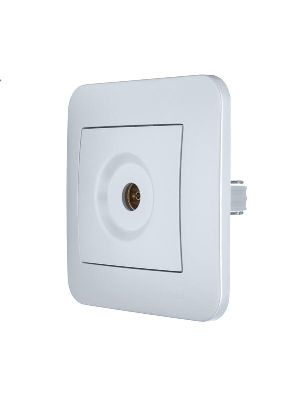  Розетка телевизионная проходная TV СП ASTI IP20 в сборе жемчуж./бел. перламутр. LEZARD 7081-3030-129 фото в каталоге от BTSprom.by