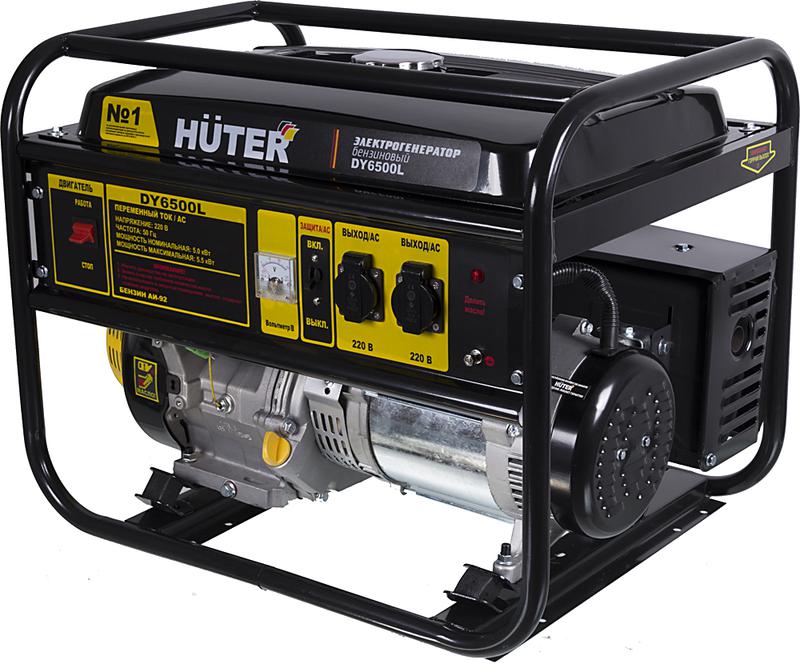 бензогенератор dy6500l 1ф 5000вт ручной стартер huter 64/1/6 от BTSprom.by